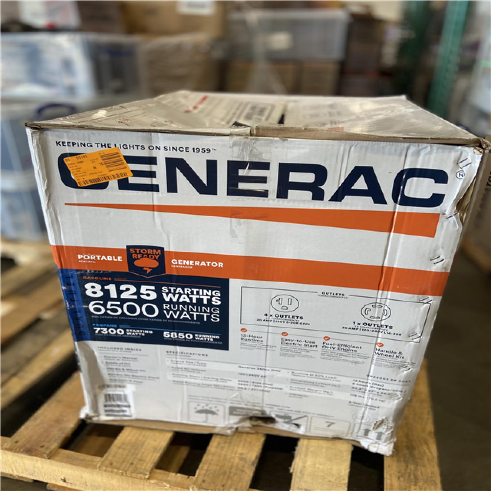 DALLAS LOCATION - Generac 8125/6500-Watt Dual Fuel Portable Generator