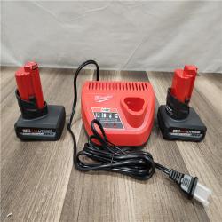 AS-IS- Milwaukee M12 12V Lithium-Ion XC High Output 5.0 Ah Battery Pack (2-Pack) Starter Kit with Charger