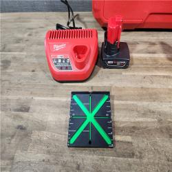 HOUSTON LOCATION - AS-IS Milwaukee-3632-21 M12 Green Beam Laser 360° 3-Plane Kit