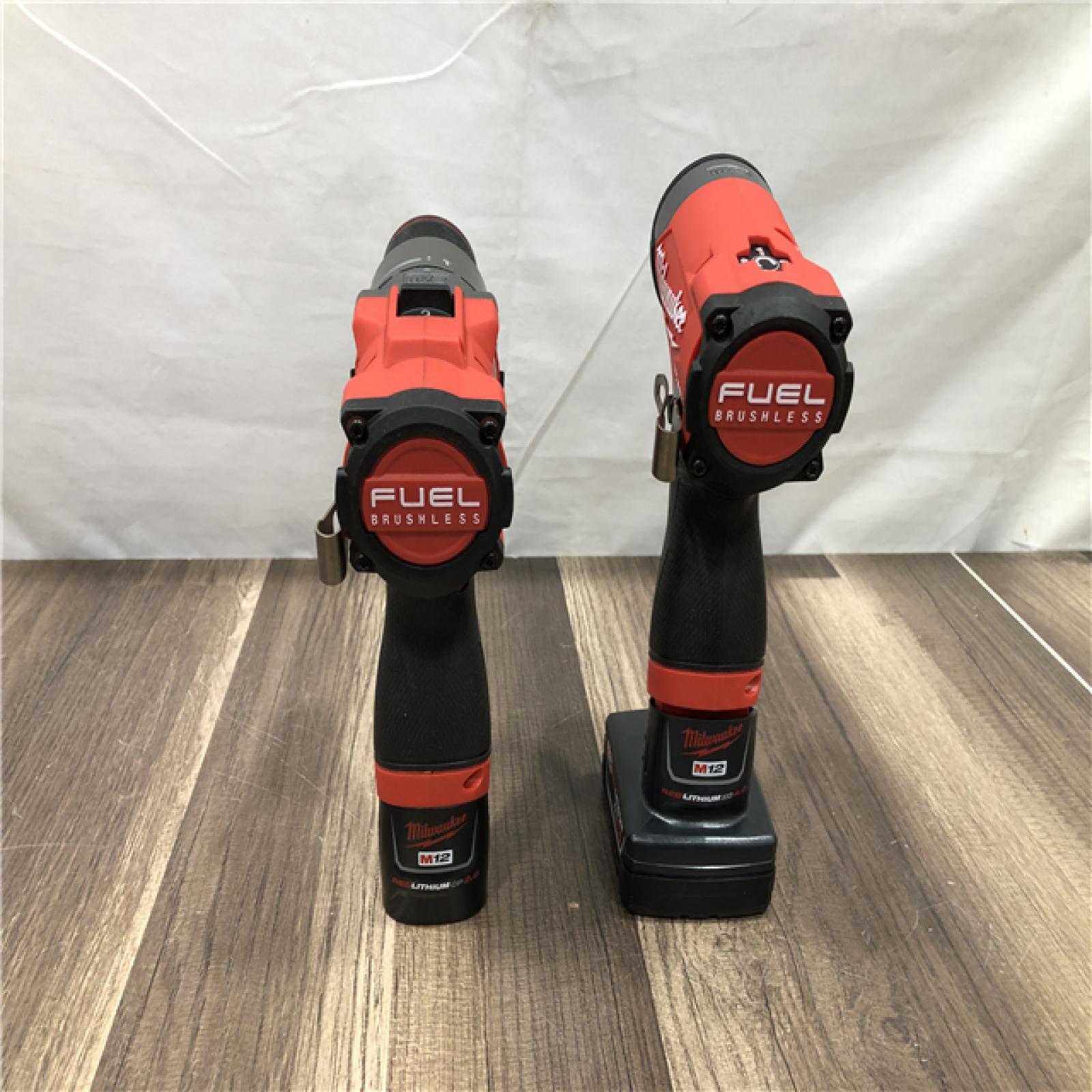 AS-IS Milwaukee FUEL 12-Volt Lithium-Ion Brushless Cordless Hammer Drill and Impact Driver Combo Kit