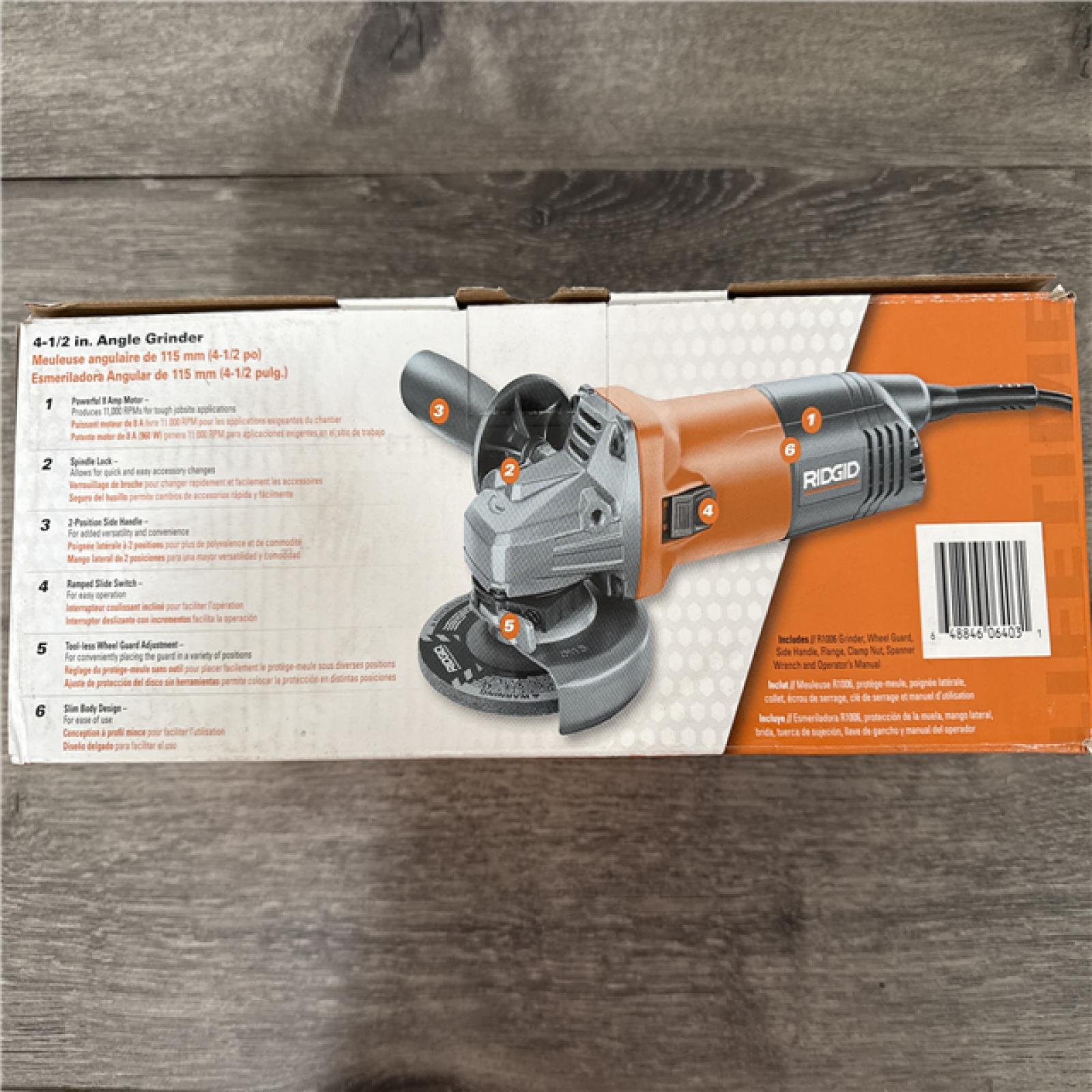 California NEW Ridgid 4-1/2 Angle Grinder
