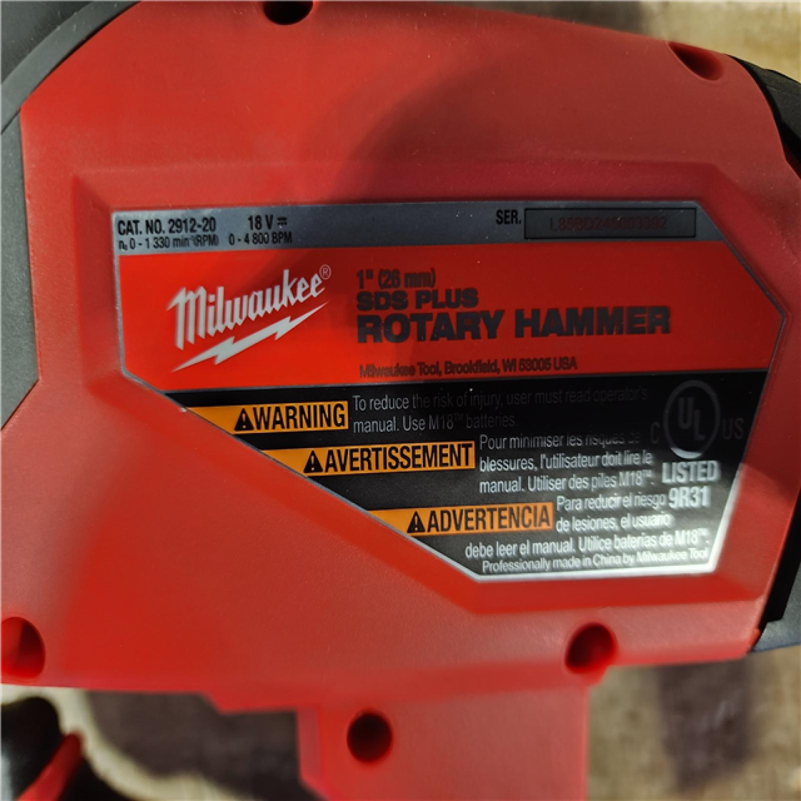 HOUSTON LOCATION - AS-IS Milwaukee FUEL 18V Lithium-Ion Brushless Cordless 1 in. SDS-Plus Rotary Hammer (Tool-Only)