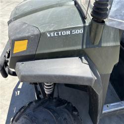 California AS-IS VECTOR 500 4WD UTV Delphi Multec in Green Utility Vehicle (No Key/Body Damage)