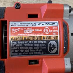 AS-IS Milwaukee 18V Lithium-Ion Brushless Cordless 1/2 in. Compact Hammer Drill/Driver (Tool-Only)