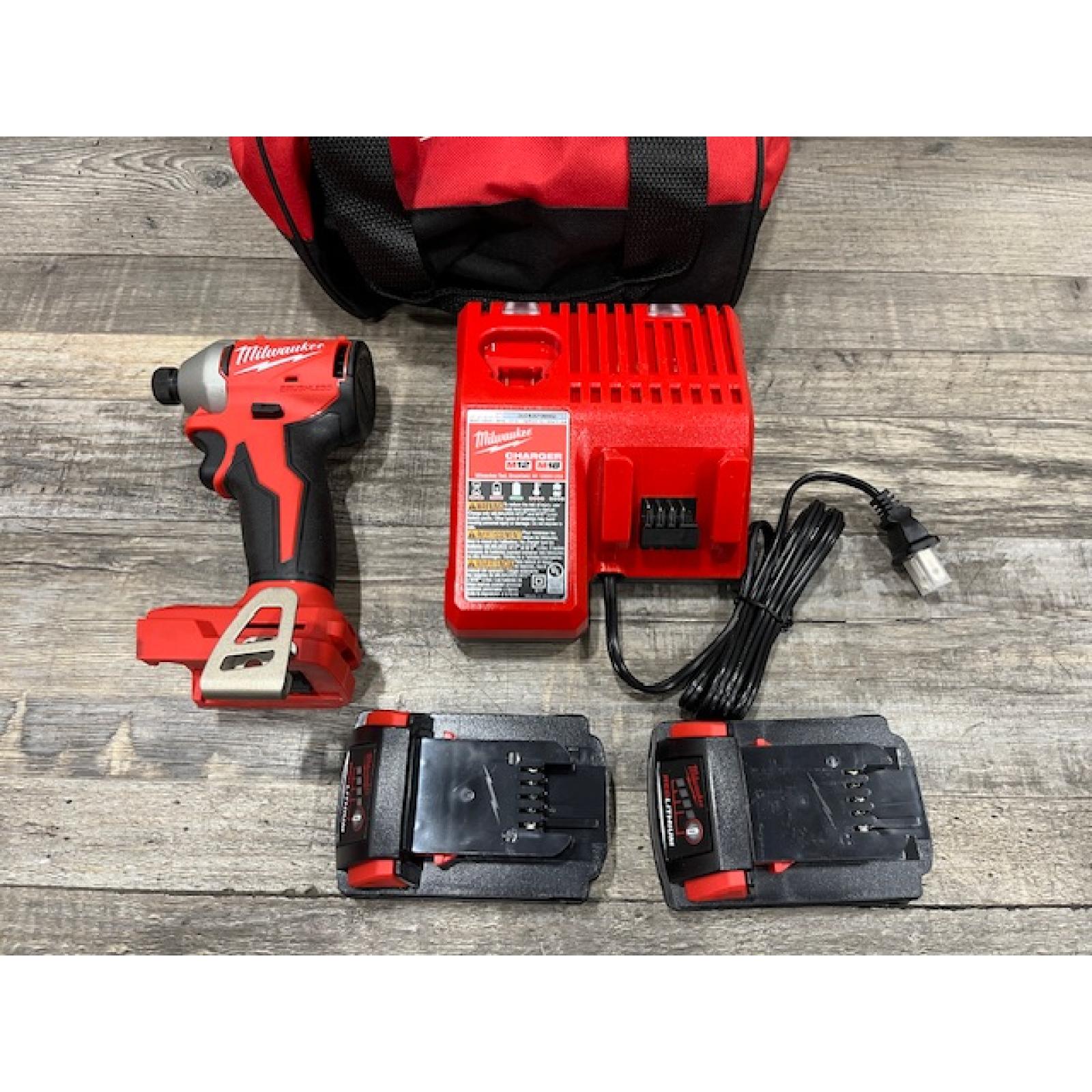 AS-IS Milwaukee 18V Lithium-Ion Brushless Cordless 1/4 in. Impact Driver Kit