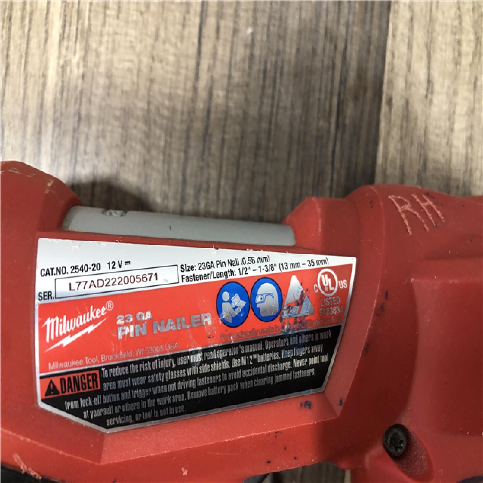 AS-IS Milwaukee 12-Volt 23-Gauge Lithium-Ion Cordless Pin Nailer (Tool-Only)