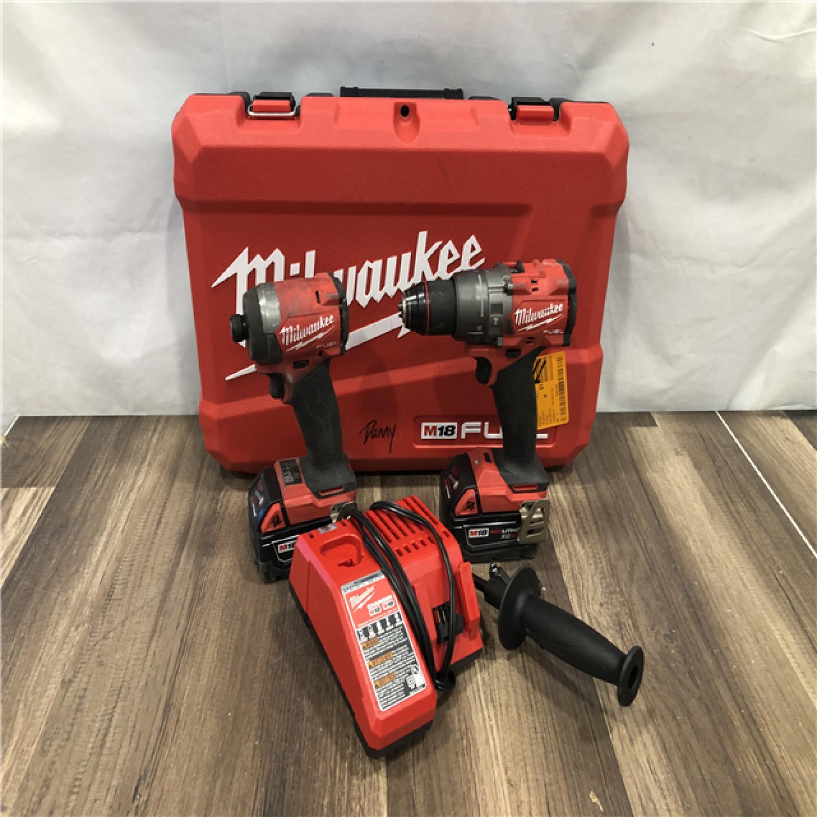 AS-IS Milwaukee FUEL 18V Lithium-Ion Brushless Cordless Hammer Drill and Impact Driver Combo Kit