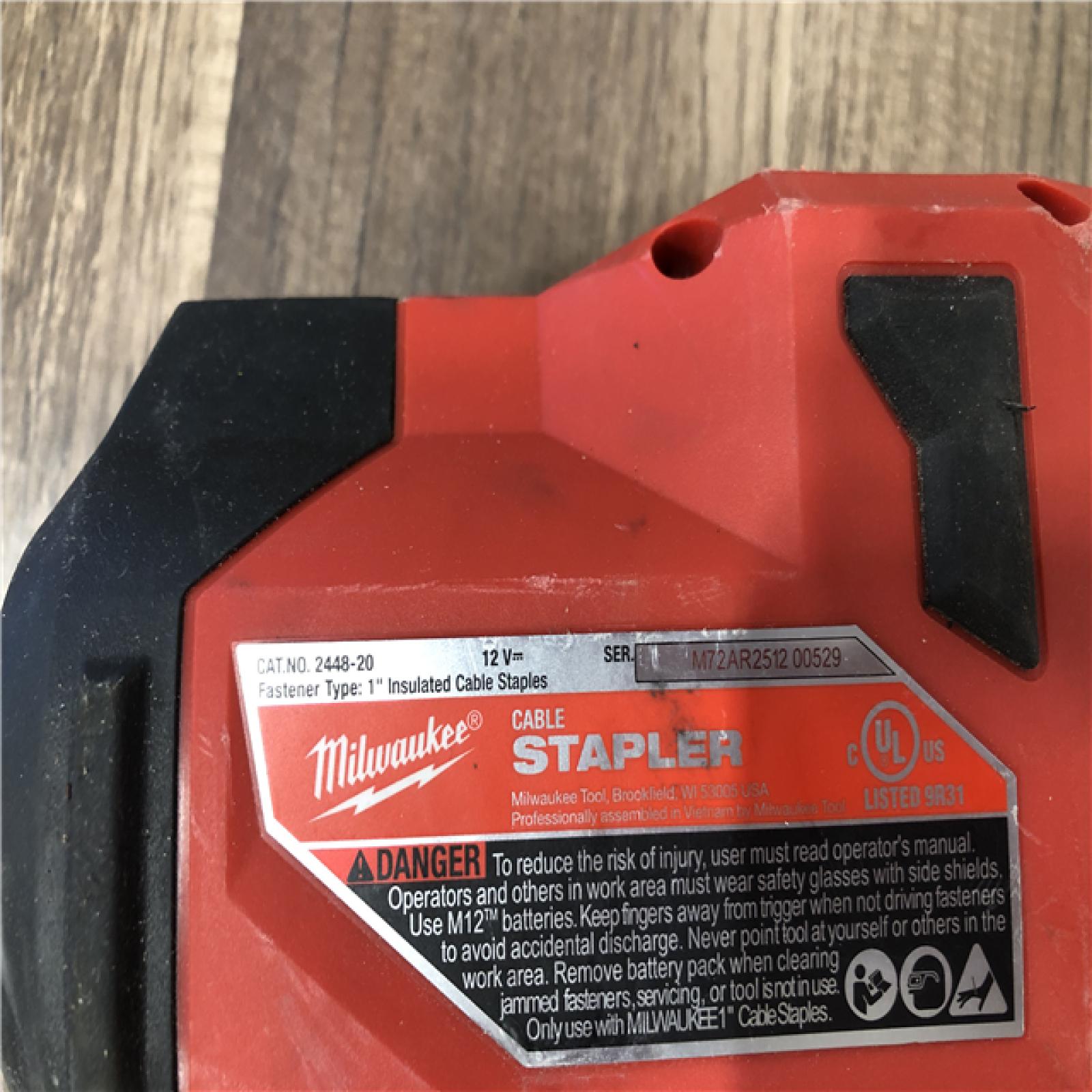 AS-IS Milwaukee M12 12-Volt Lithium-Ion Cordless Cable Stapler (Tool-Only)