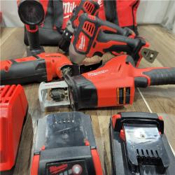 AS-IS Milwaukee M18 18V Lithium-Ion Cordless Combo Kit (5-Tool) with (2) Batteries, Charger and Tool Bag