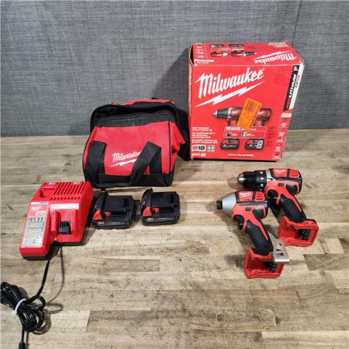 HOUSTON LOCATION - AS-IS Milwaukee 18V Lithium-Ion Cordless Drill Driver/Impact Driver Combo Kit