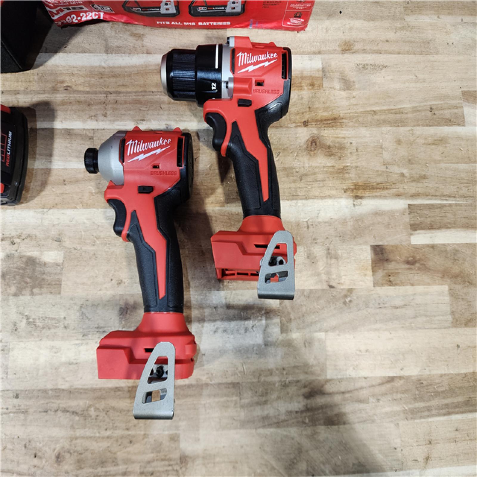 HOUSTON LOCATION - AS-IS Milwaukee  18V Lithium-Ion Brushless Cordless Compact Drill/Impact Combo Kit