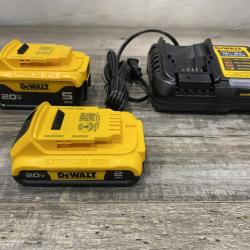 AS-IS DEWALT 20V MAX Lithium-Ion Battery Kit with 5.0Ah and 2.0Ah Battery and Charger