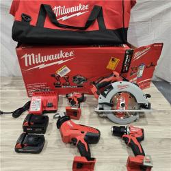 AS-IS Milwaukee M18 18-Volt Lithium-Ion Brushless Cordless Combo Kit (4-Tool) with 2-Batteries, 1-Charger and Tool Bag