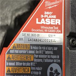 AS-IS Milwaukee 12-Volt Lithium-Ion Cordless Green 250 ft. 3-Plane Laser Level Kit