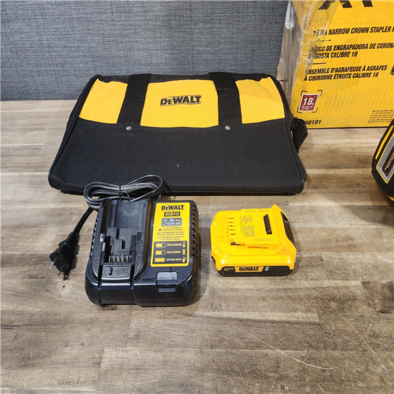 HOUSTON LOCATION - AS-IS DEWALT XR 18 GA NARROW CROWN STAPLER KIT(DCN681D1)