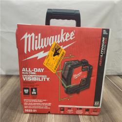 NEW- Milwaukee- Green Beam Laser Cross Line Plumb Point Rechargeable USB Kit