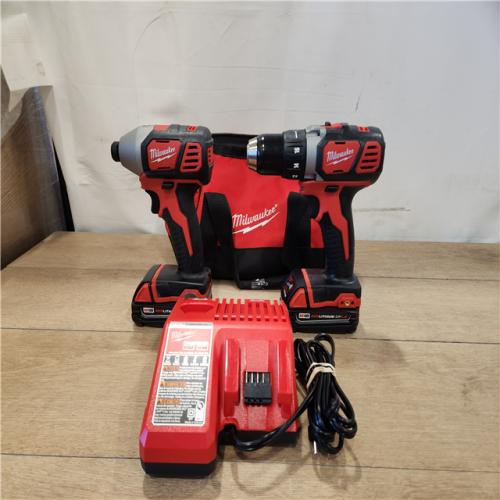 AS-IS- Milwaukee M18 Brushed Cordless (2-Tool) Drill/Driver and Impact Driver Kit