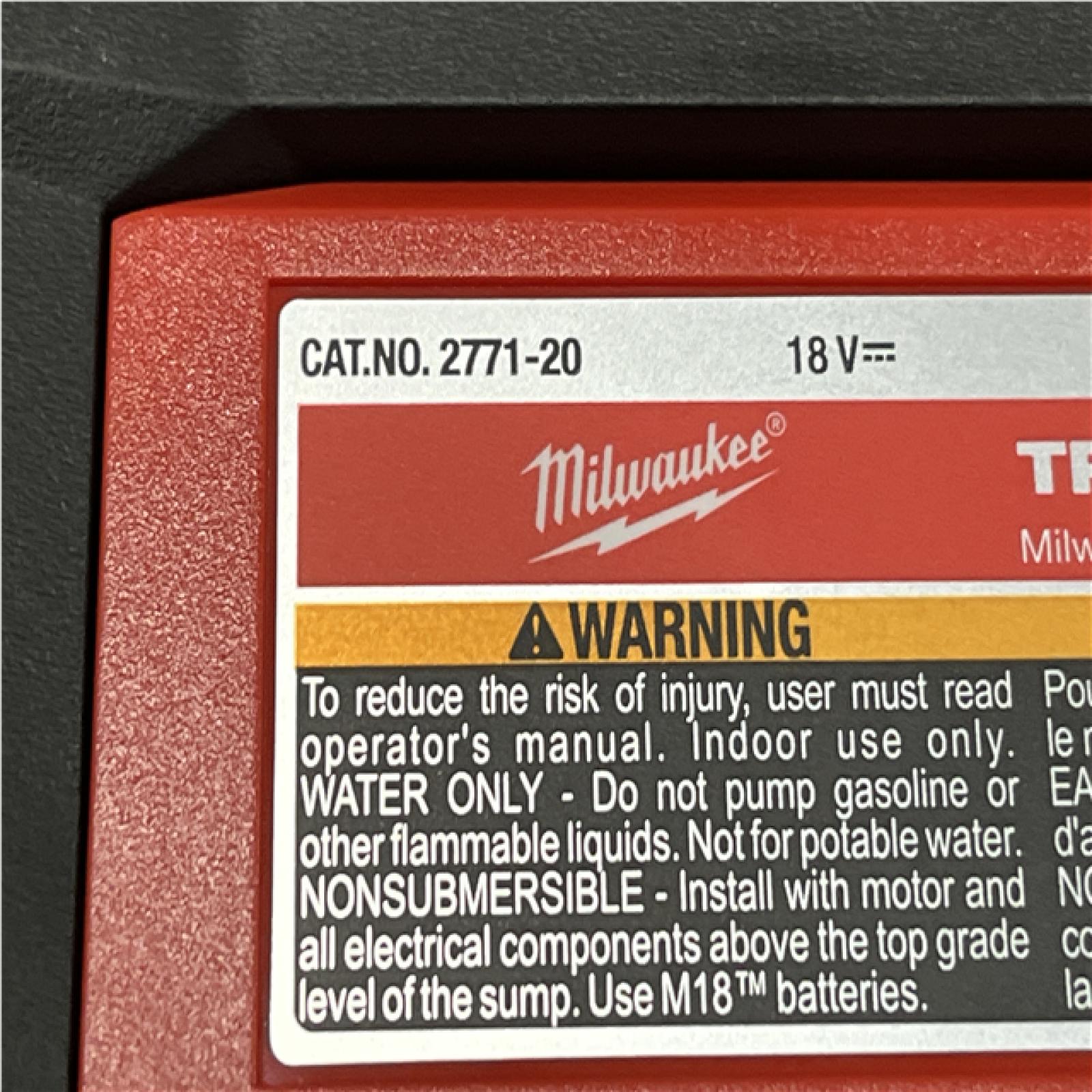 AS-IS Milwaukee 18-Volt 1/4 HP Lithium-Ion Cordless Transfer Pump (Tool Only)