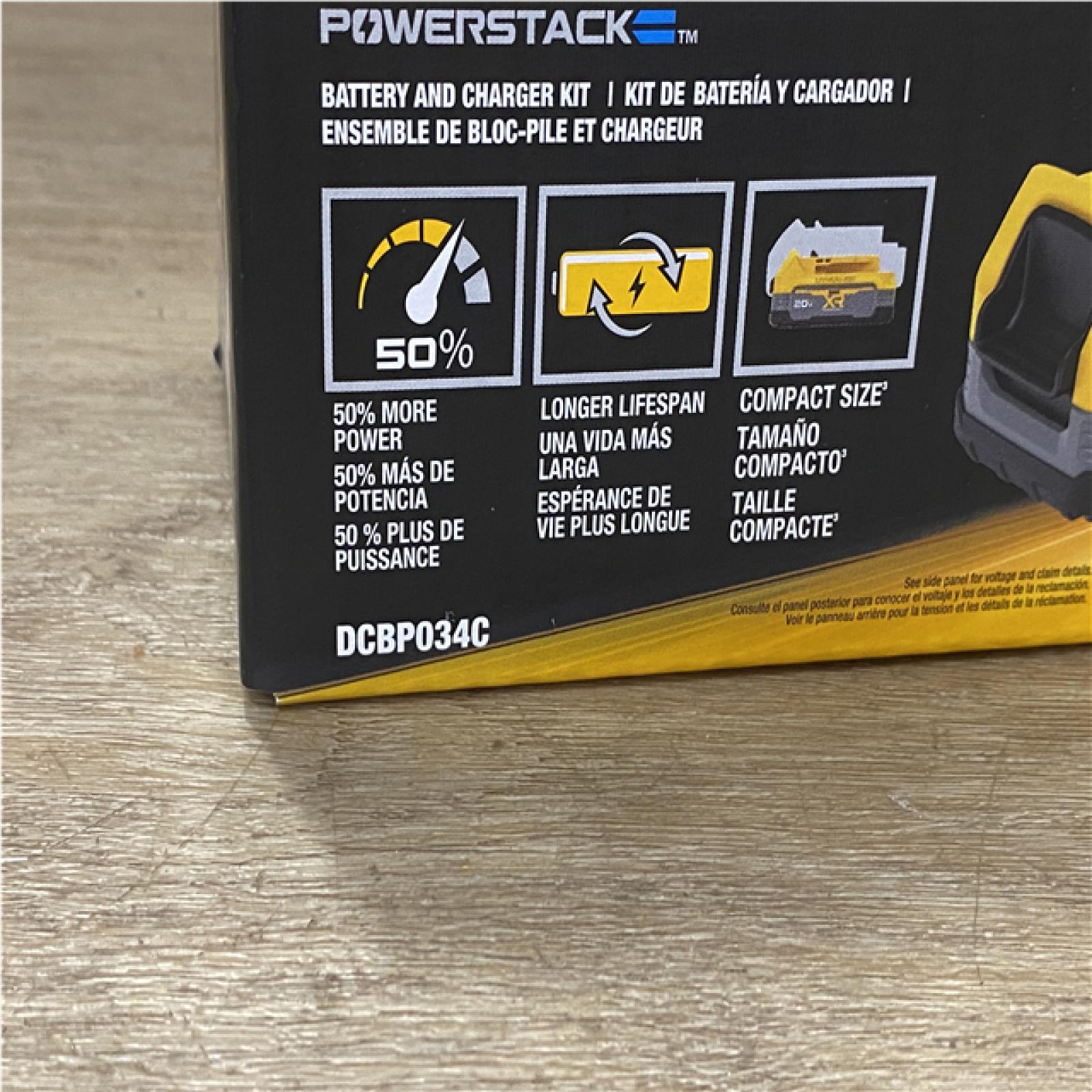 new DEWALT 20V MAX XR POWERSTACK Lithium-Ion Battery Starter Kit with 1.7Ah Battery and Charger