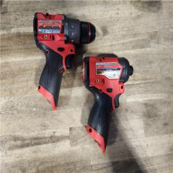 HOUSTON LOCATION - AS-IS Milwaukee FUEL 12-Volt Lithium-Ion Brushless Cordless Hammer Drill and Impact Driver Combo Kit