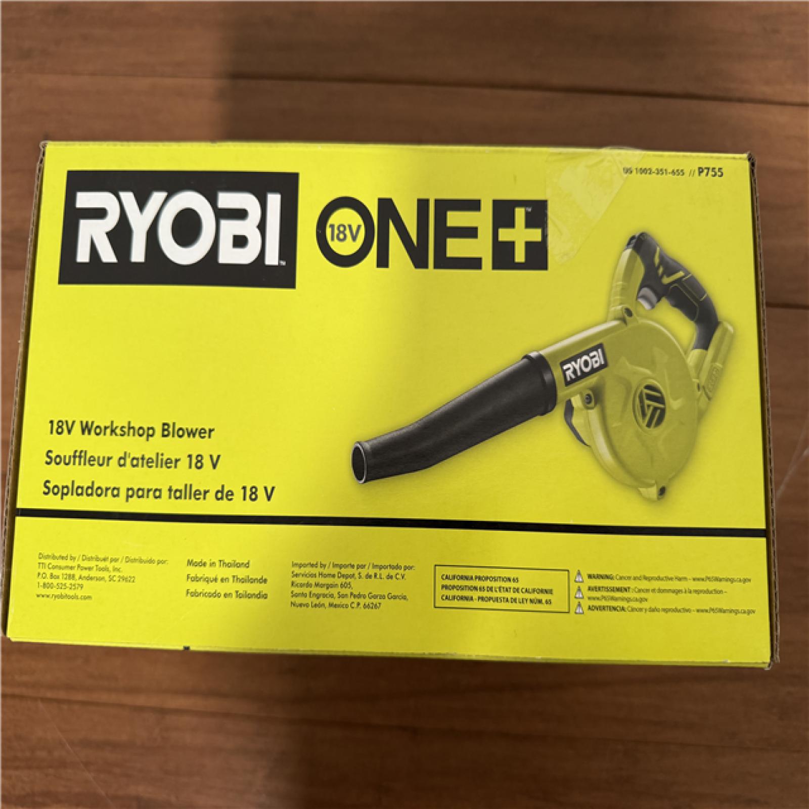 California NEW Sealed Box Ryobi 18V Workshop Blower (Tool Only)