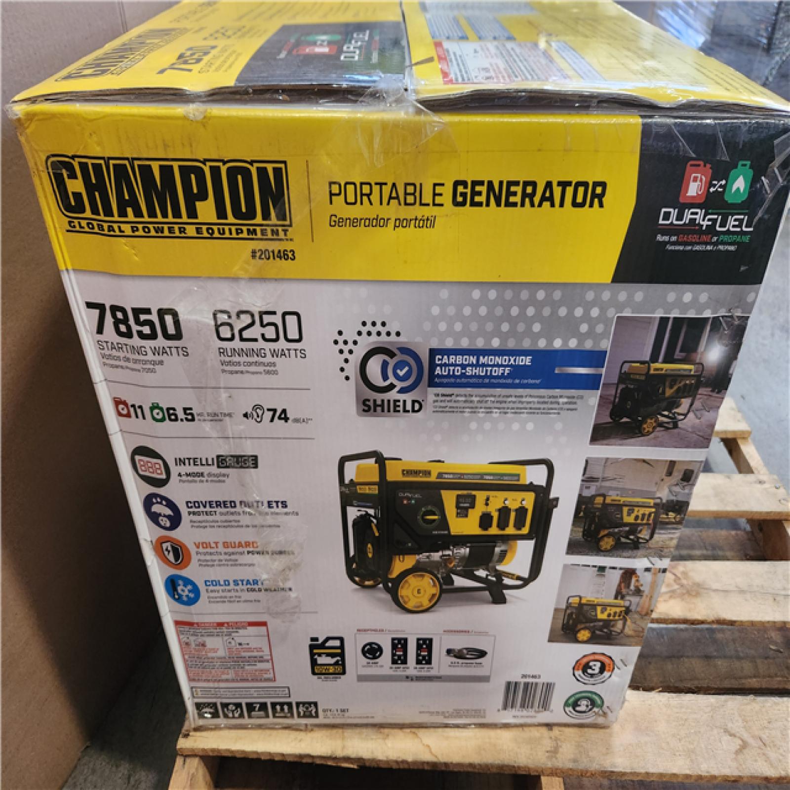 Phoenix NEW Champion Power Equipment 7850/6250-Watt Recoil Start Gasoline and Propane Powered Dual Fuel Portable Generator with CO Shield