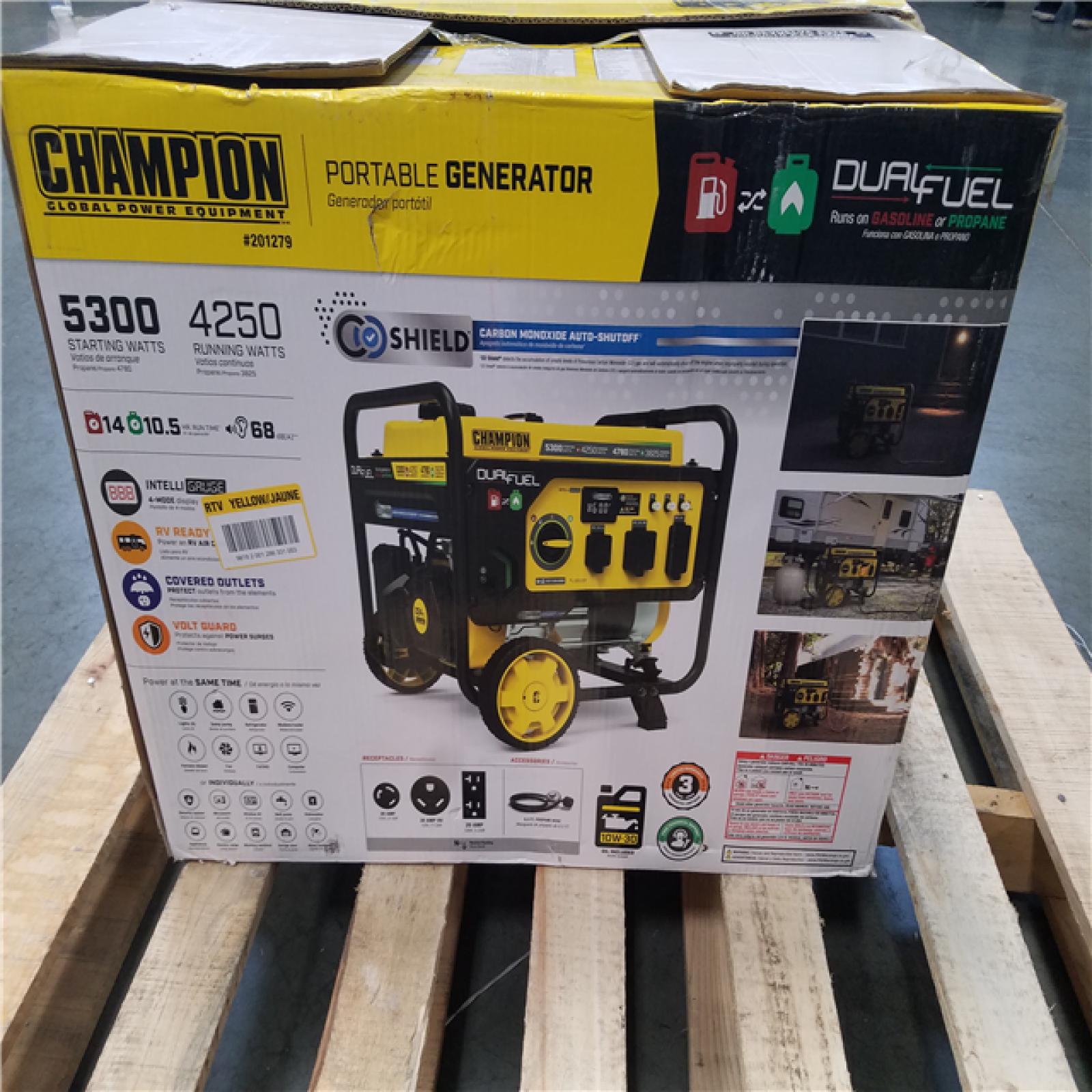CALIFORNIA AS-IS CHAMPION DUAL FUEL PORTABLE GENERATOR