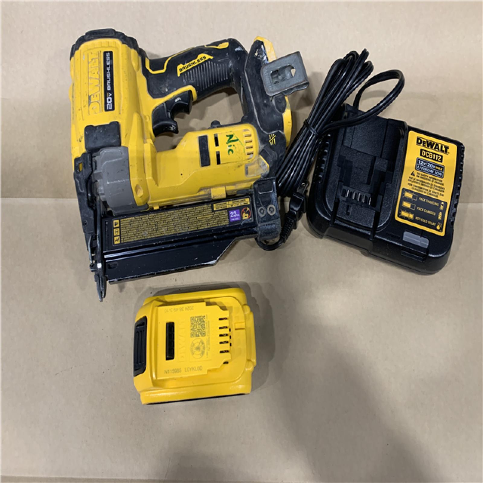 AS-IS - DEWALT ATOMIC 20V MAX Lithium Ion Cordless 23 Gauge Pin Nailer Kit with 3.0Ah Battery and Charger