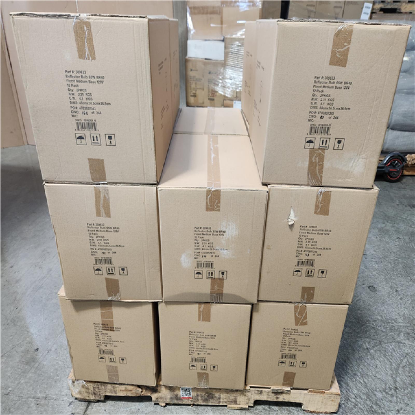 Phoenix Location NEW Reflector Bulb 65W BR40 Flood Medium Base 120V 12 Pack Pallet (16 Boxes)