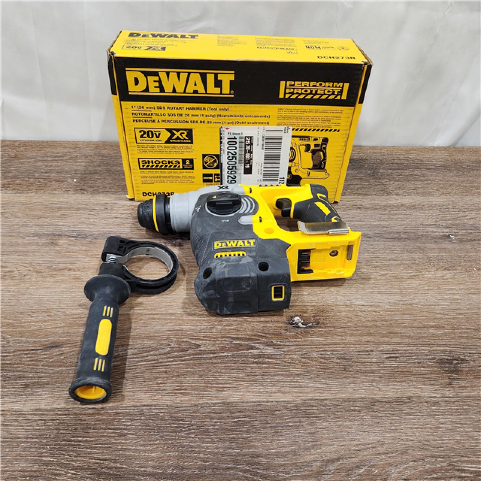 AS-IS DEWALT DCH273B 20V MAX XR Lithium-Ion Brushless Cordless 1â€ SDS-Plus L-Shape Rotary Hammer (Tool Only)