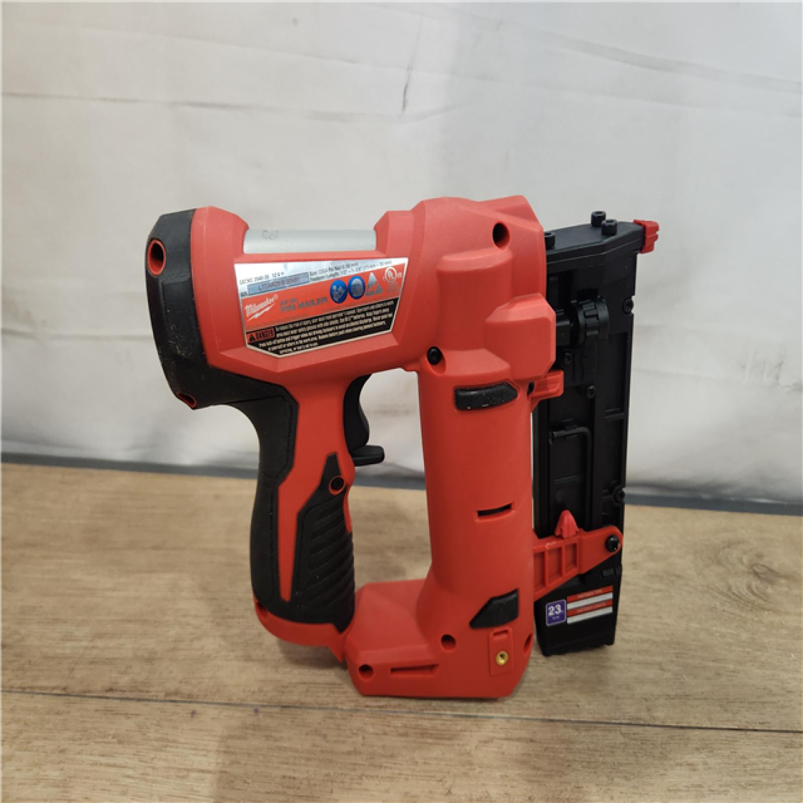 AS-IS- Milwaukee  12-Volt 23-Gauge Lithium-Ion Cordless Pin Nailer (Tool-Only)