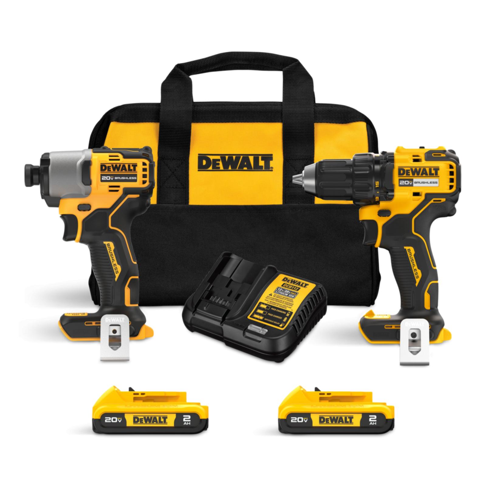 NEW - DEWALT 20V MAX Brushless 1/2 in. Drill Driver & 1/4 in. Impact Driver Kit
