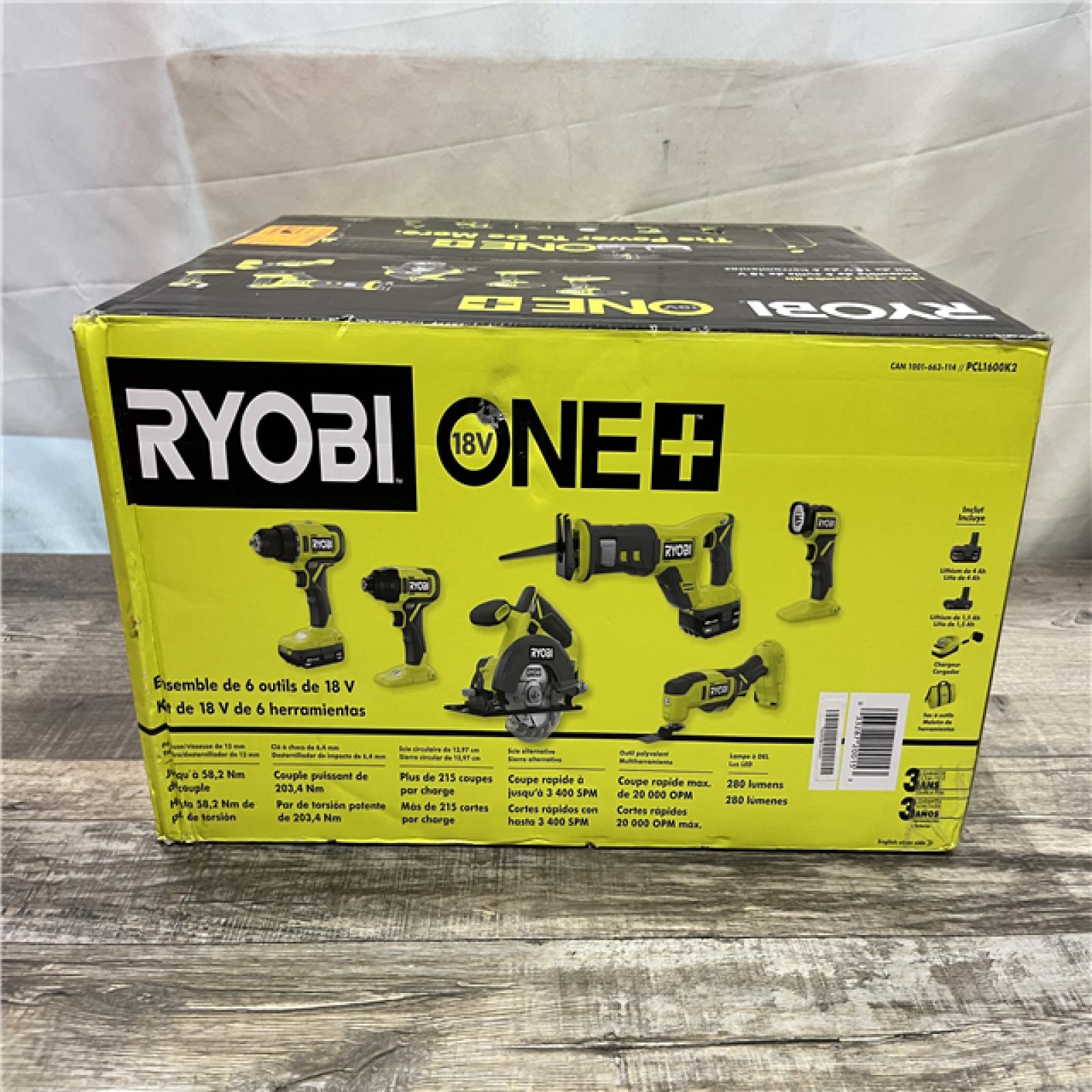 NEW - RYOBI ONE+ 18V Cordless 6-Tool Combo Kit