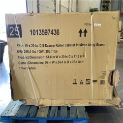 DALLAS LOCATION- AS-IS Husky Heavy Duty 52 in. W 9-Drawer Matte Army Green Rolling Tool Cabinet