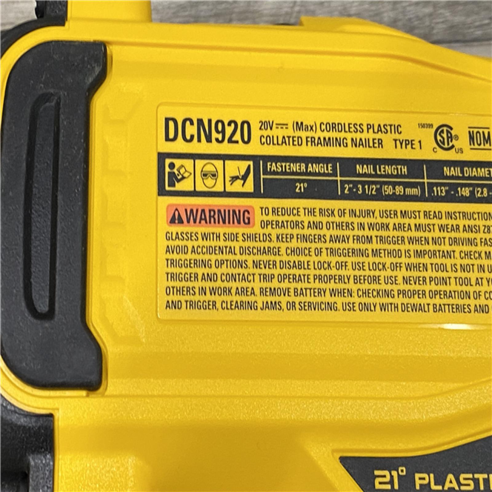AS-IS DEWALT 20-Volt 21° Cordless Framing Nailer (Tool-Only)
