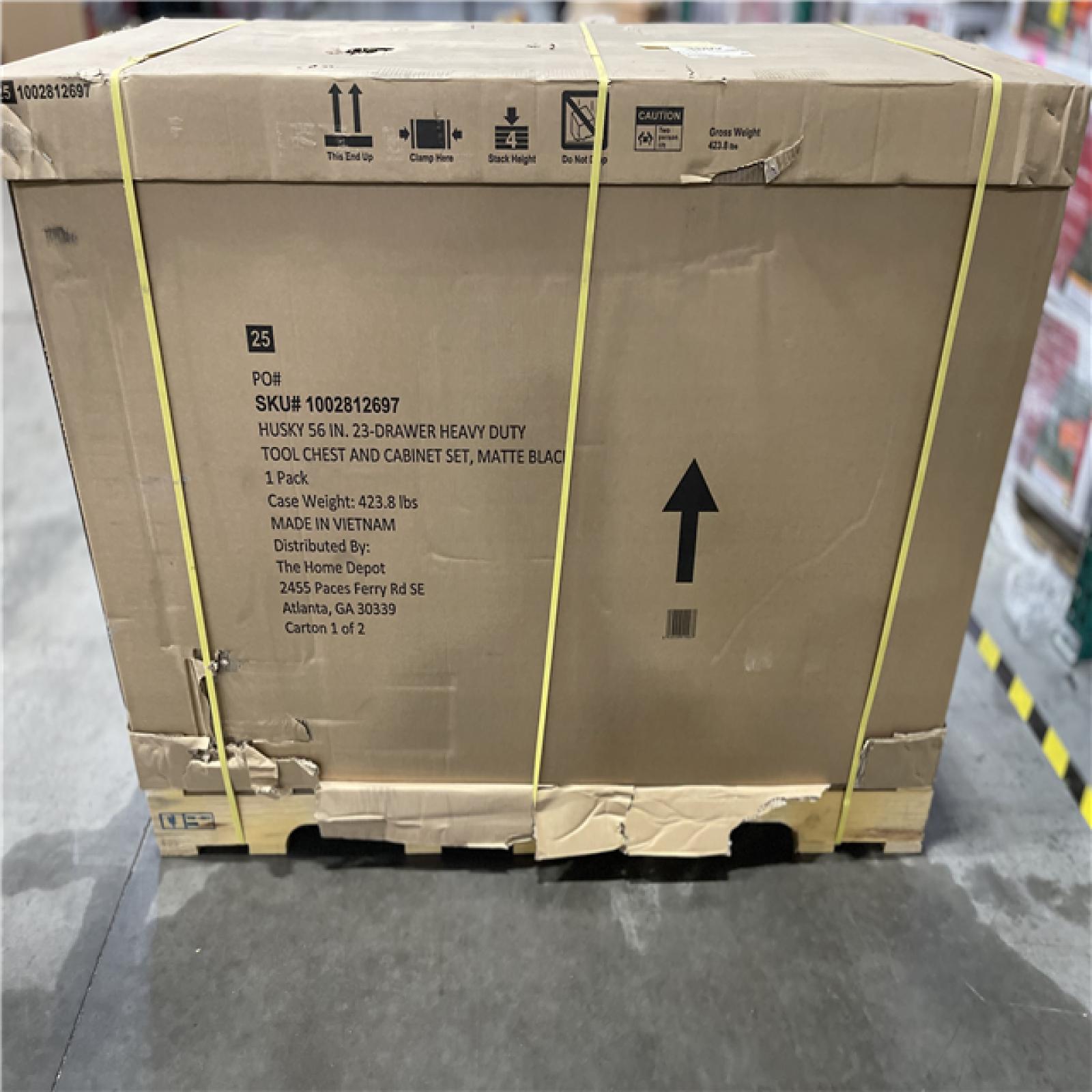 DALLAS LOCATION - HUSKY 56IN 23 DRAWER HEAVY DUTY WORKBENCH -MATTE BLACK