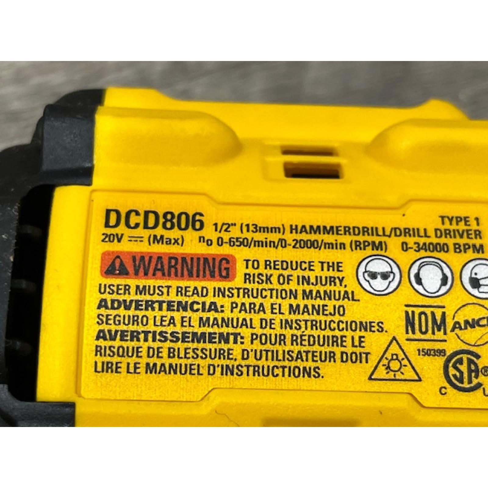AS-IS DEWALT 20V XR Brushless Cordless 1/2 in. Hammer Drill (Tool-Only)