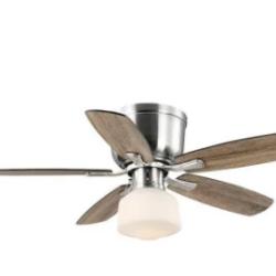 DALLAS LOCATION - Hampton Bay Leroy 42 LED Brushed Nickel Ceiling Fan With Light PALLET-(40 UNITS)