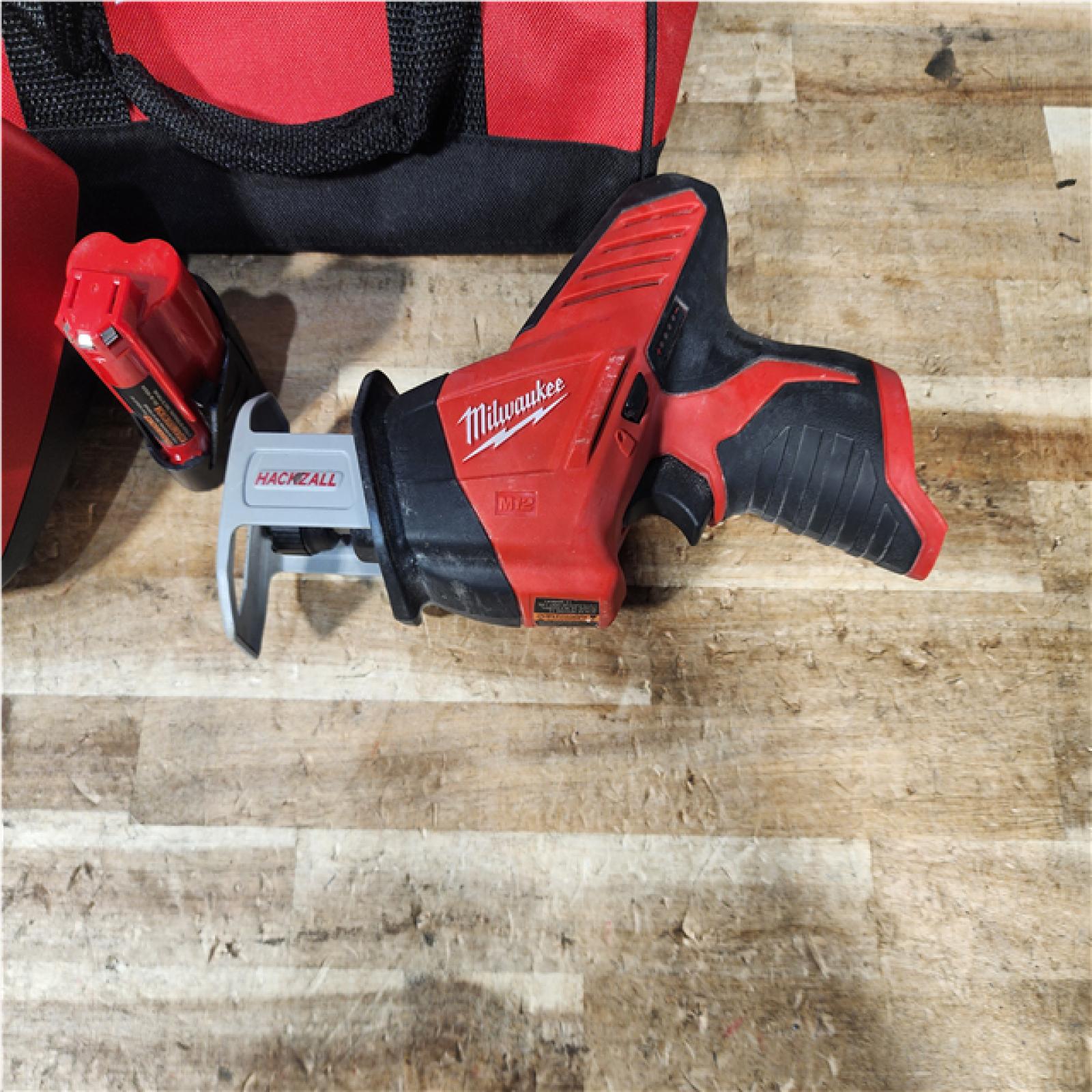 HOUSTON LOCATION - AS - IS Milwaukee M12 12-Volt Lithium-Ion HACKZALL Cordless Reciprocating Saw W/ (1) 1.5Ah Batteries  Charger