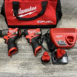 AS-IS Milwaukee FUEL 12-Volt Lithium-Ion Brushless Cordless Hammer Drill and Impact Driver Combo Kit