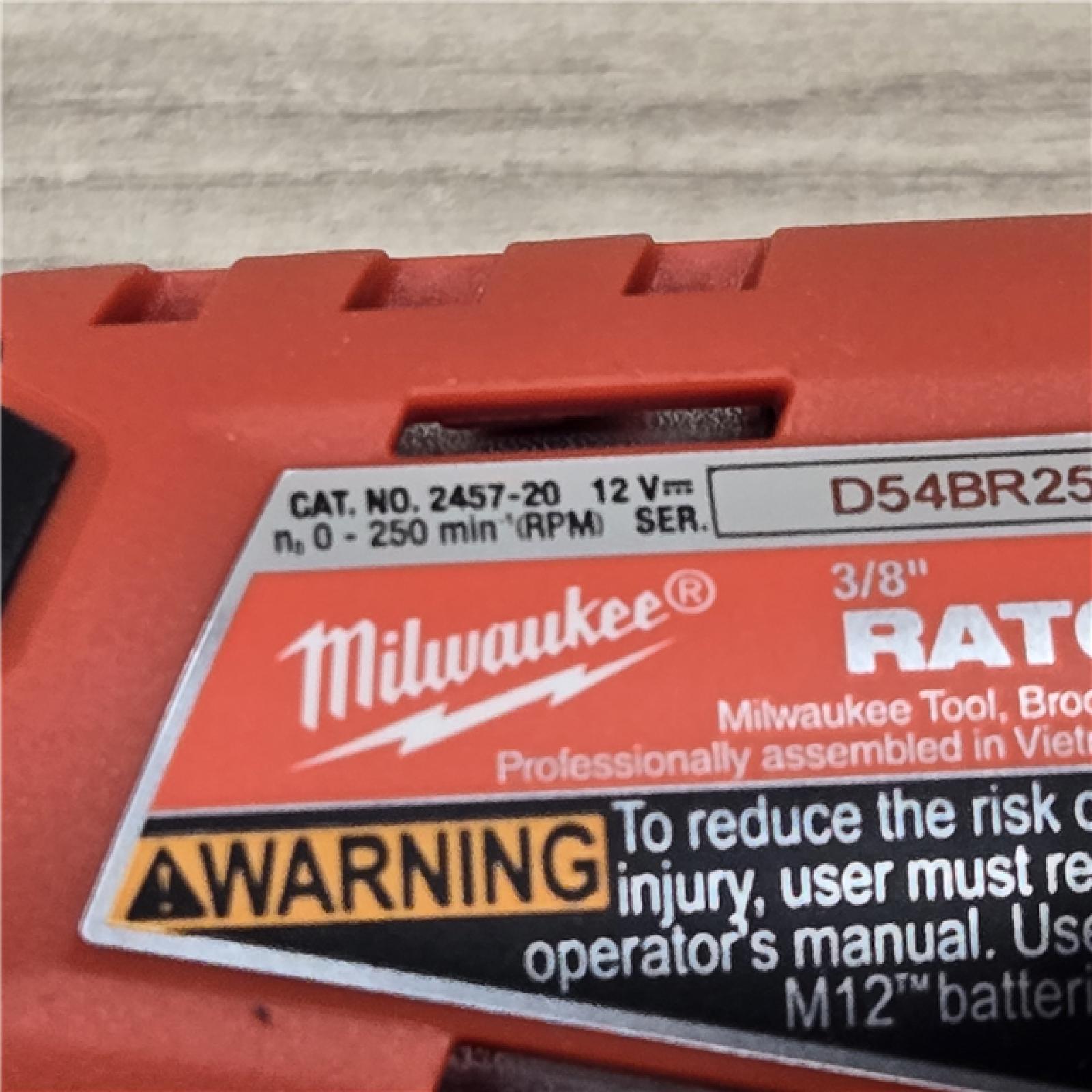 AS-IS MILWAUKEE 2457-20 .38 in. M12 Cordless Ratchet (Tool-Only)