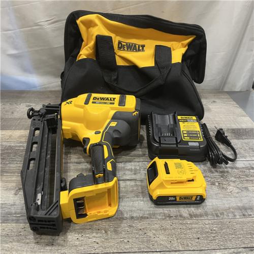 AS-IS DEWALT 20V MAX XR 16-Gauge Electric Cordless Angled Finishing Nailer Kit