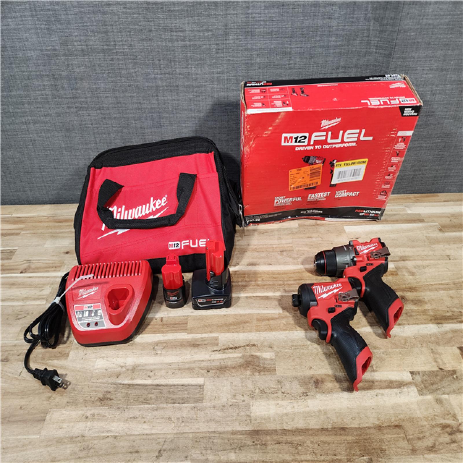 HOUSTON LOCATION - AS-IS (APPEARS LIKE NEW) Milwaukee  FUEL 12-Volt Lithium-Ion Brushless Cordless Hammer Drill and Impact Driver Combo Kit