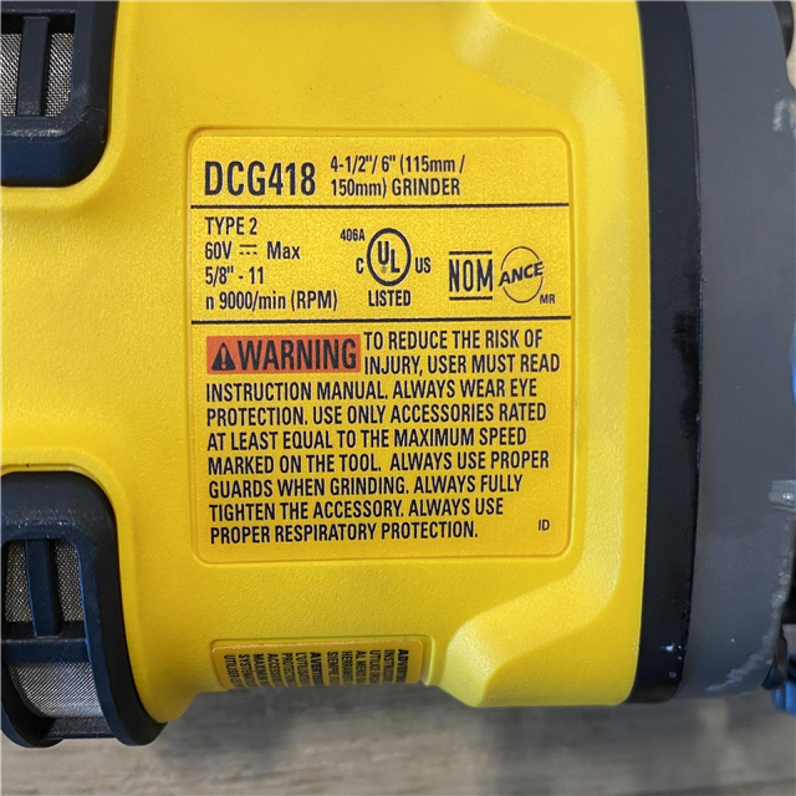 AS-IS DEWALT FLEXVOLT 60V MAX Cordless Brushless 4.5 in. to 6 in. Small Angle Grinder with Kickback Brake (Tool Only)