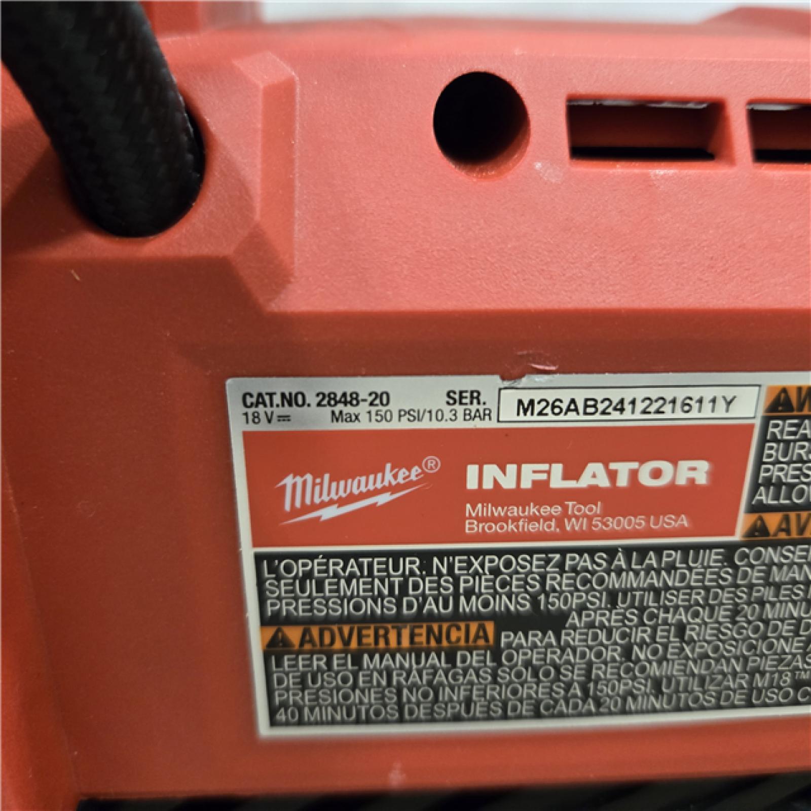 AS-IS Milwaukee M18 18 V 150 PSI Tire Inflator (Tool Only)