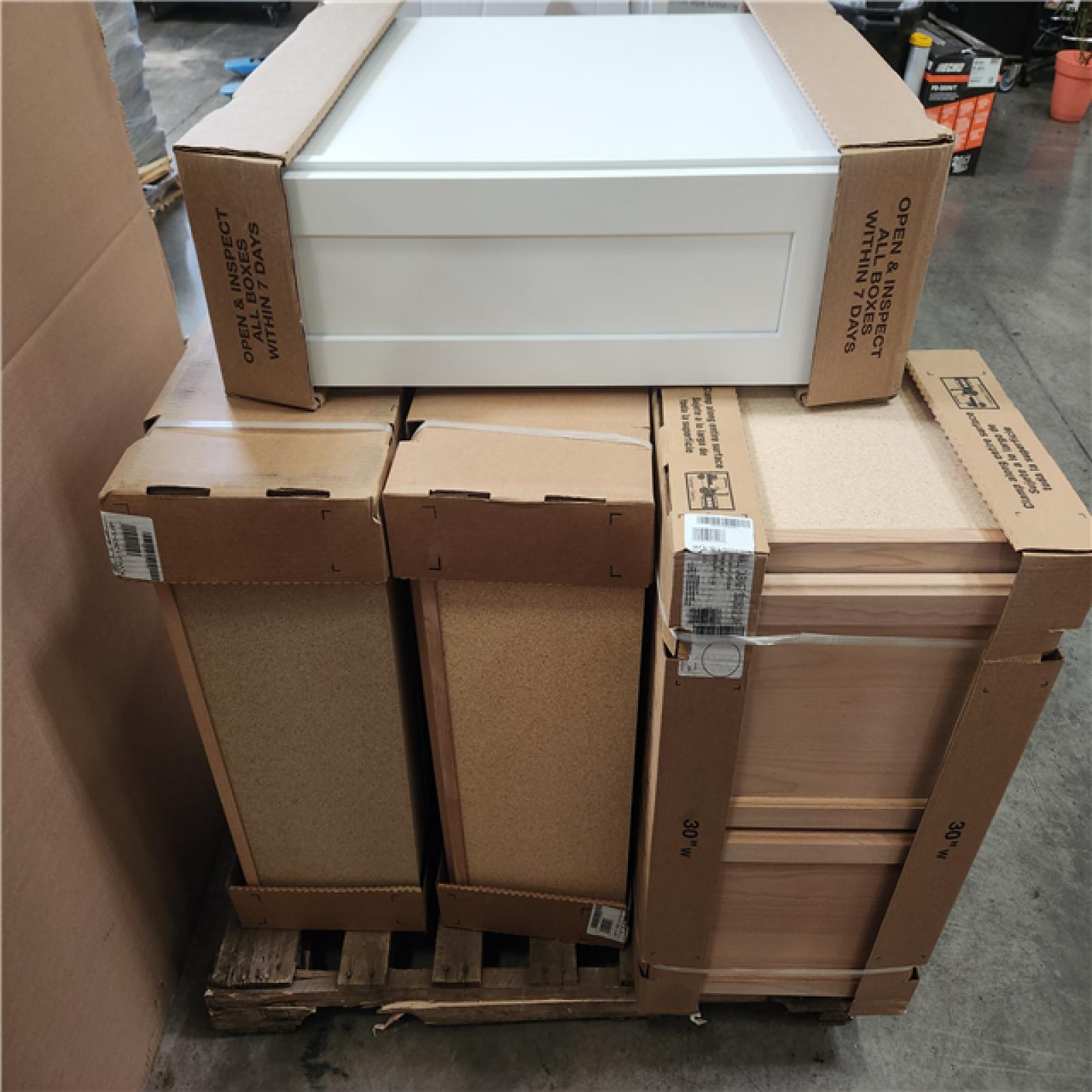 Phoenix AS-IS Mixes Hampton Bay Assembled Wall Cabinet Pallet (5-Cabinets)