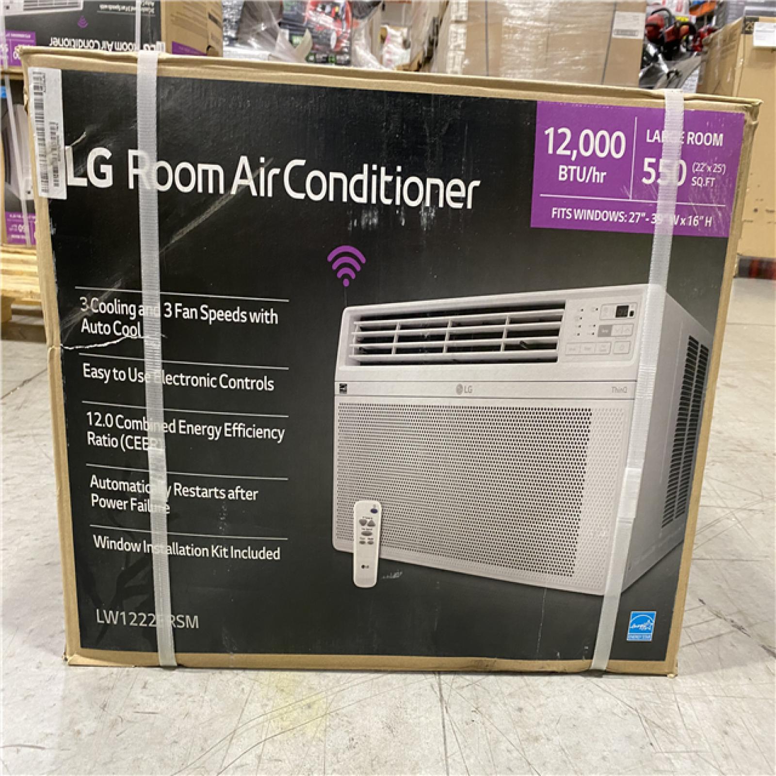 New! LG 12,000 BTU 115V Window Air Conditioner Cools 550 sq. ft. with and Remote in White