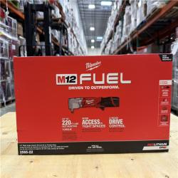 NEW! - Milwaukee M12 FUEL 12V Lithium-Ion Brushless Cordless 1/2 in. Right Angle Impact Wrench Kit with Two 2.0 Ah Batteries