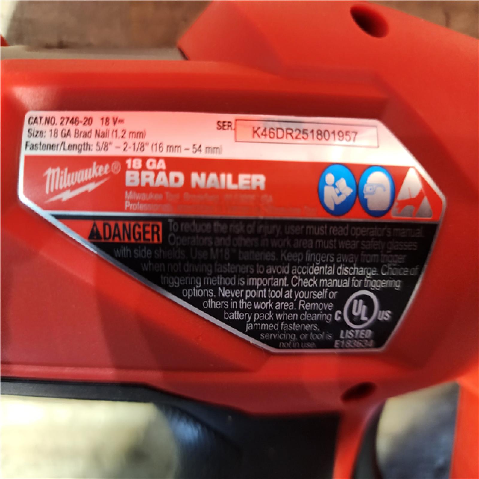 HOUSTON LOCATION - AS-IS Milwaukee FUEL 18-Volt Lithium-Ion Brushless Cordless Gen II 18-Gauge Brad Nailer (Tool-Only)