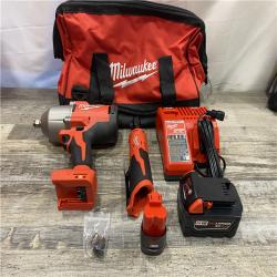 AS-IS Milwaukee 12/18V Lithium-Ion Cordless 3/8 in. Ratchet and 1/2 in. High Torque Impact Wrench with Friction Ring Combo Kit